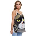 Grumpy Cat Casual Spaghetti Strap Chiffon Top View3