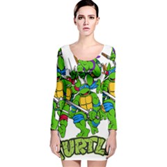 Teenage Mutant Ninja Turtles Long Sleeve Velvet Bodycon Dress by Mog4mog4