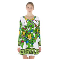 Teenage Mutant Ninja Turtles Long Sleeve Velvet V-neck Dress by Mog4mog4