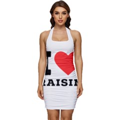 I Love Raisin  Sleeveless Wide Square Neckline Ruched Bodycon Dress by ilovewhateva