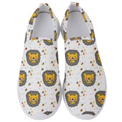 Lion Heads Pattern Design Doodle Men s Slip On Sneakers by Mog4mog4