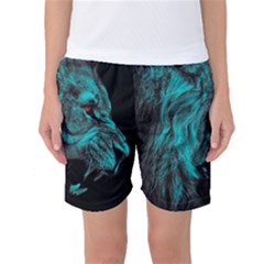 Angry Male Lion Predator Carnivore Women s Basketball Shorts by Mog4mog4