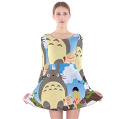 My Neighbor Totoro Totoro Long Sleeve Velvet Skater Dress by Mog4mog4