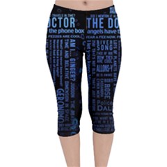 Doctor Who Tardis Velvet Capri Leggings  by Mog4mog4