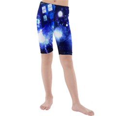 Tardis Background Space Kids  Mid Length Swim Shorts by Mog4mog4