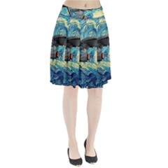 Star Starship The Starry Night Van Gogh Pleated Skirt by Mog4mog4