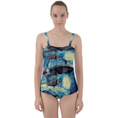 Star Starship The Starry Night Van Gogh Twist Front Tankini Set by Mog4mog4