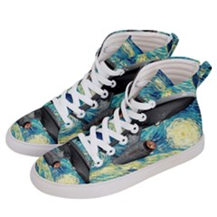 Star Starship The Starry Night Van Gogh Women s Hi-top Skate Sneakers by Mog4mog4