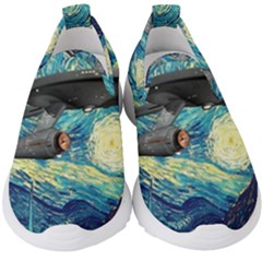 Star Starship The Starry Night Van Gogh Kids  Slip On Sneakers by Mog4mog4