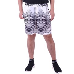 Drawing Samurai Tattoo Sketch Japanese Samurai Men s Pocket Shorts by Mog4mog4