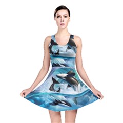 Orca Wave Water Underwater Reversible Skater Dress by Mog4mog4