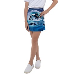 Orca Wave Water Underwater Kids  Tennis Skirt by Mog4mog4