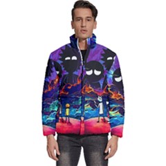 Cartoon Parody In Outer Space Men s Puffer Bubble Jacket Coat by Mog4mog4