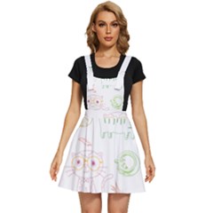 Cats And Food Doodle Seamless Pattern Apron Dress by Bakwanart