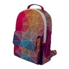 Multicolored Geometric Origami Idea Pattern Flap Pocket Backpack (large) by Bakwanart