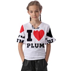 I Love Plum Kids  V-neck Horn Sleeve Blouse by ilovewhateva