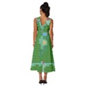 Green Retro Games Pattern Sleeveless Cross Front Cocktail Midi Chiffon Dress View4