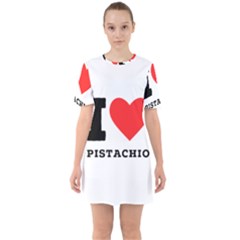 I Love Pistachio Sixties Short Sleeve Mini Dress by ilovewhateva