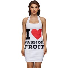 I Love Passion Fruit Sleeveless Wide Square Neckline Ruched Bodycon Dress by ilovewhateva