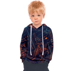 Abstract Colorful Circuit Kids  Overhead Hoodie by Bakwanart