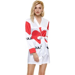 I Love Macadamia Long Sleeve Satin Robe by ilovewhateva