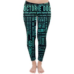 Tardis Doctor Who Technology Number Communication Classic Winter Leggings by Bakwanart