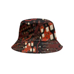 Red Computer Circuit Board Inside Out Bucket Hat (kids) by Bakwanart