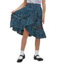 Position Of The Constellations Illustration Star Blue Kids  Ruffle Flared Wrap Midi Skirt View1