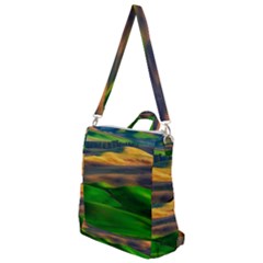 Grassland Nature Palouse Green Field Hill Sky Butte Crossbody Backpack by Bakwanart