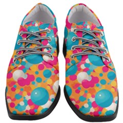 Circles Art Seamless Repeat Bright Colors Colorful Women Heeled Oxford Shoes by 99art