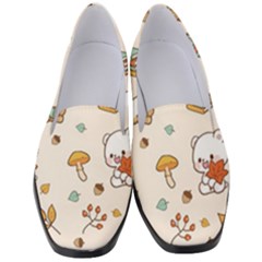 Bear Cartoon Background Pattern Seamless Animal Women s Classic Loafer Heels by 99art