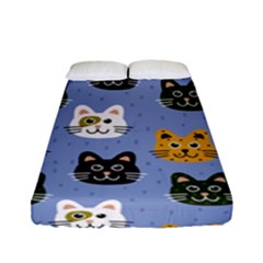 Cat Cat Background Animals Little Cat Pets Kittens Fitted Sheet (full/ Double Size) by 99art