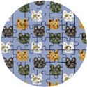 Cat Cat Background Animals Little Cat Pets Kittens Wooden Puzzle Round View1