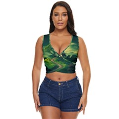 Landscape Scenery Nature Artwork Women s Sleeveless Wrap Top by 99art