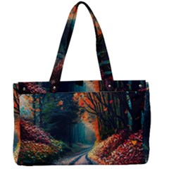 Forest Autumn Fall Painting Canvas Work Bag by 99art