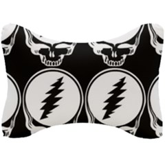 Black And White Deadhead Grateful Dead Steal Your Face Pattern Seat Head Rest Cushion by 99art