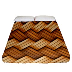 Wooden Weaving Texture Fitted Sheet (queen Size) by 99art