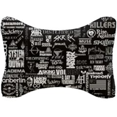 Music Pattern Black White Seat Head Rest Cushion by 99art