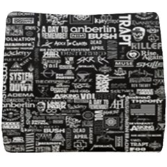 Music Pattern Black White Seat Cushion by 99art