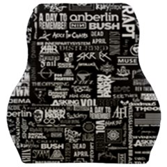 Music Pattern Black White Car Seat Velour Cushion  by 99art