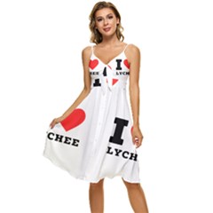 I Love Lychee  Sleeveless Tie Front Chiffon Dress by ilovewhateva