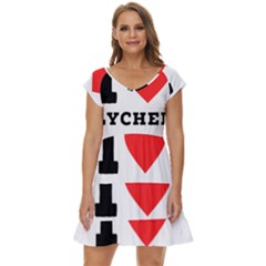 I Love Lychee  Short Sleeve Tiered Mini Dress by ilovewhateva