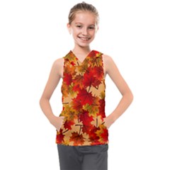 Wallpaper Background Autumn Fall Kids  Sleeveless Hoodie by Vaneshart