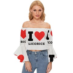 I Love Licorice Off Shoulder Flutter Bell Sleeve Top by ilovewhateva