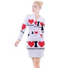 I Love Lavender Button Long Sleeve Dress by ilovewhateva