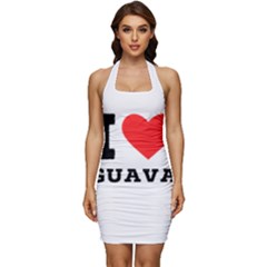 I Love Guava  Sleeveless Wide Square Neckline Ruched Bodycon Dress by ilovewhateva