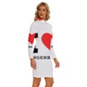 I love gingerbread Long Sleeve Shirt Collar Bodycon Dress View3