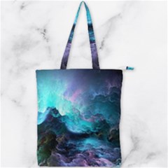 Abstract Graphics Nebula Psychedelic Space Double Zip Up Tote Bag by 99art