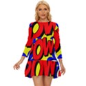 Pow Comic Comic Book Fight Long Sleeve Babydoll Dress View1