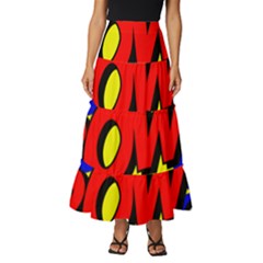 Pow Comic Comic Book Fight Tiered Ruffle Maxi Skirt by 99art